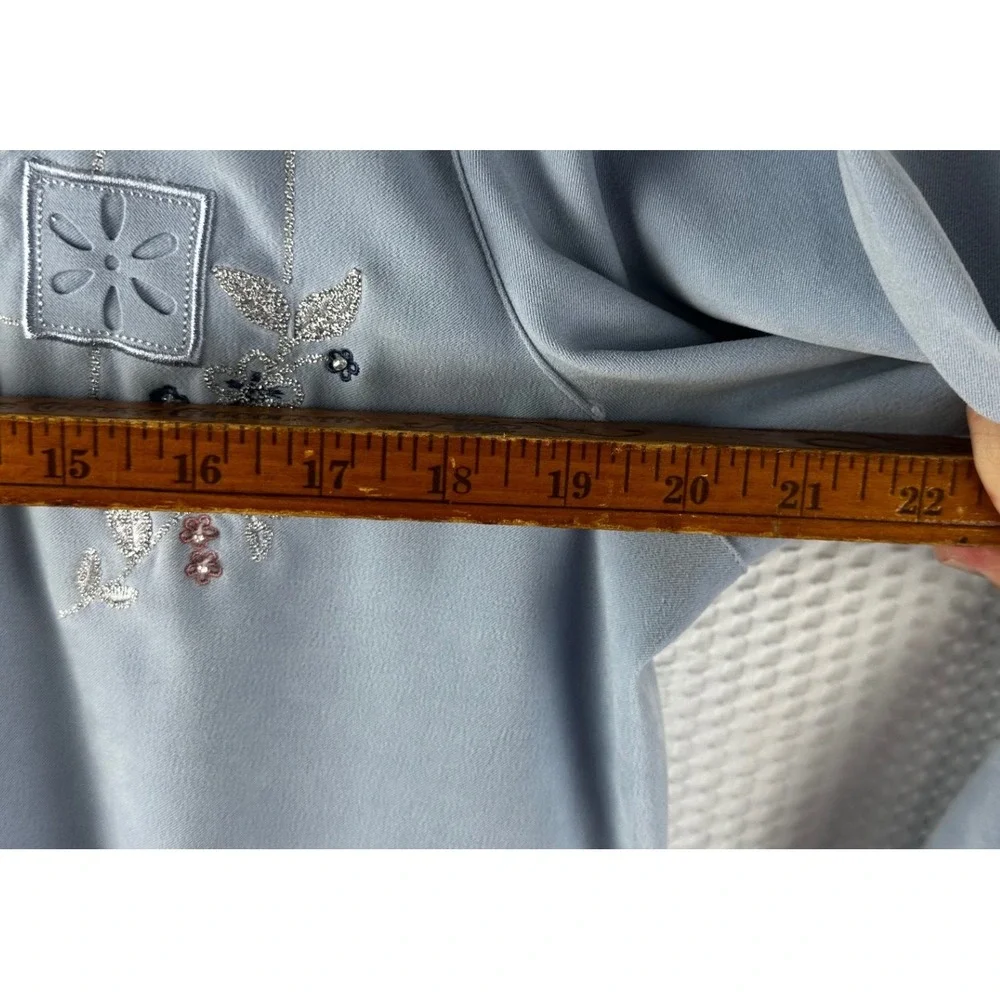 Womens Alfred Dunner Size 16 Petite Jacket‎ Powder Blue Embellished Grandmacore